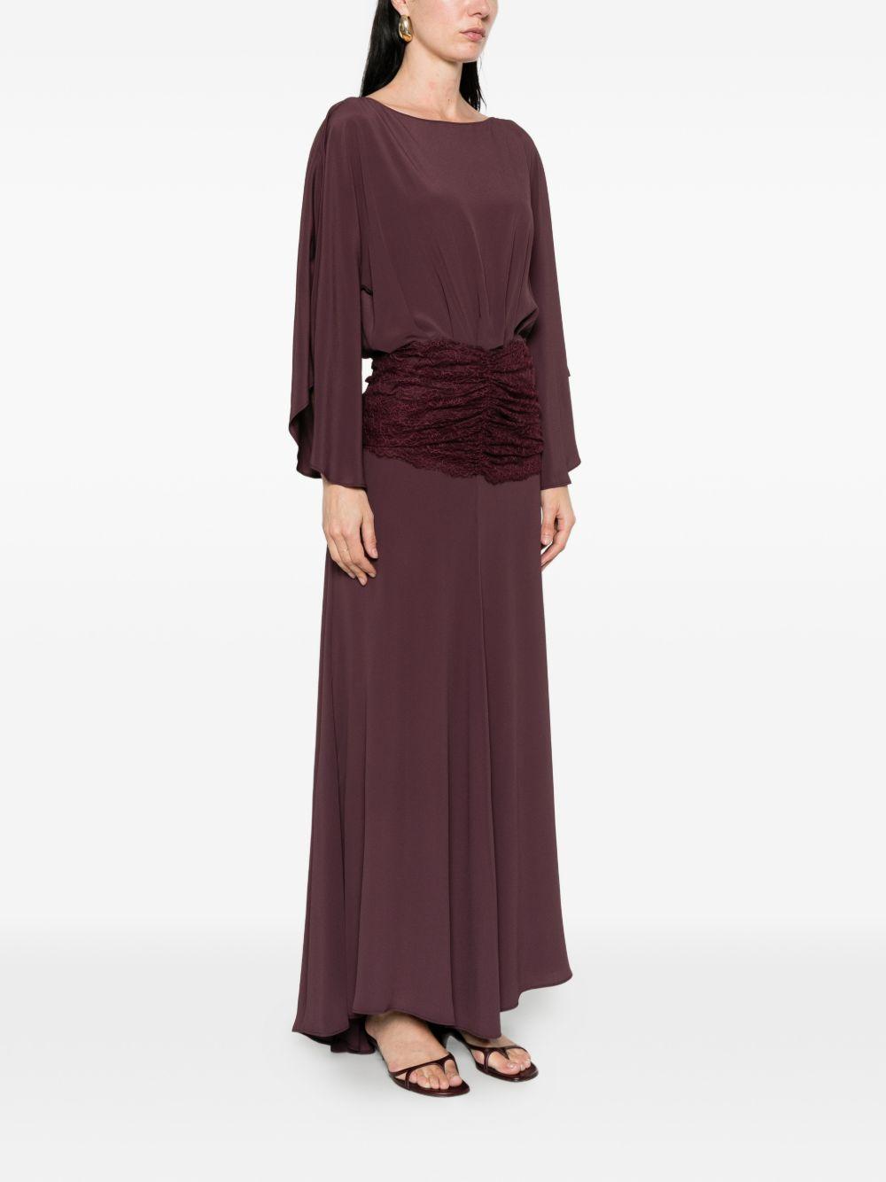 PINKO Abito lungo Radicchio con ricamo in pizzo in vita 