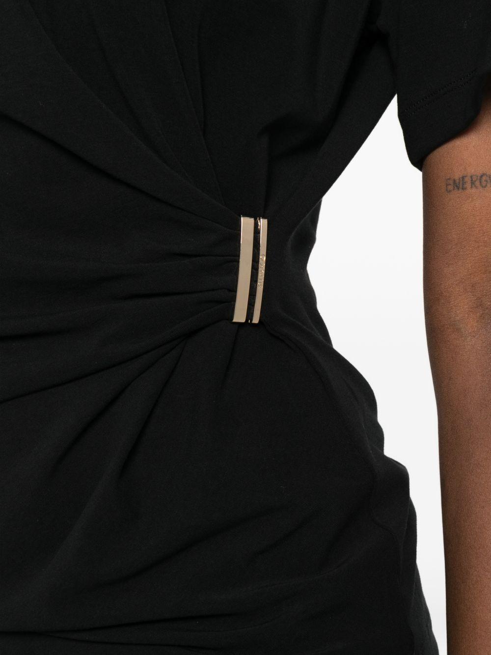 PINKO T-shirt Mary nera con spilla 