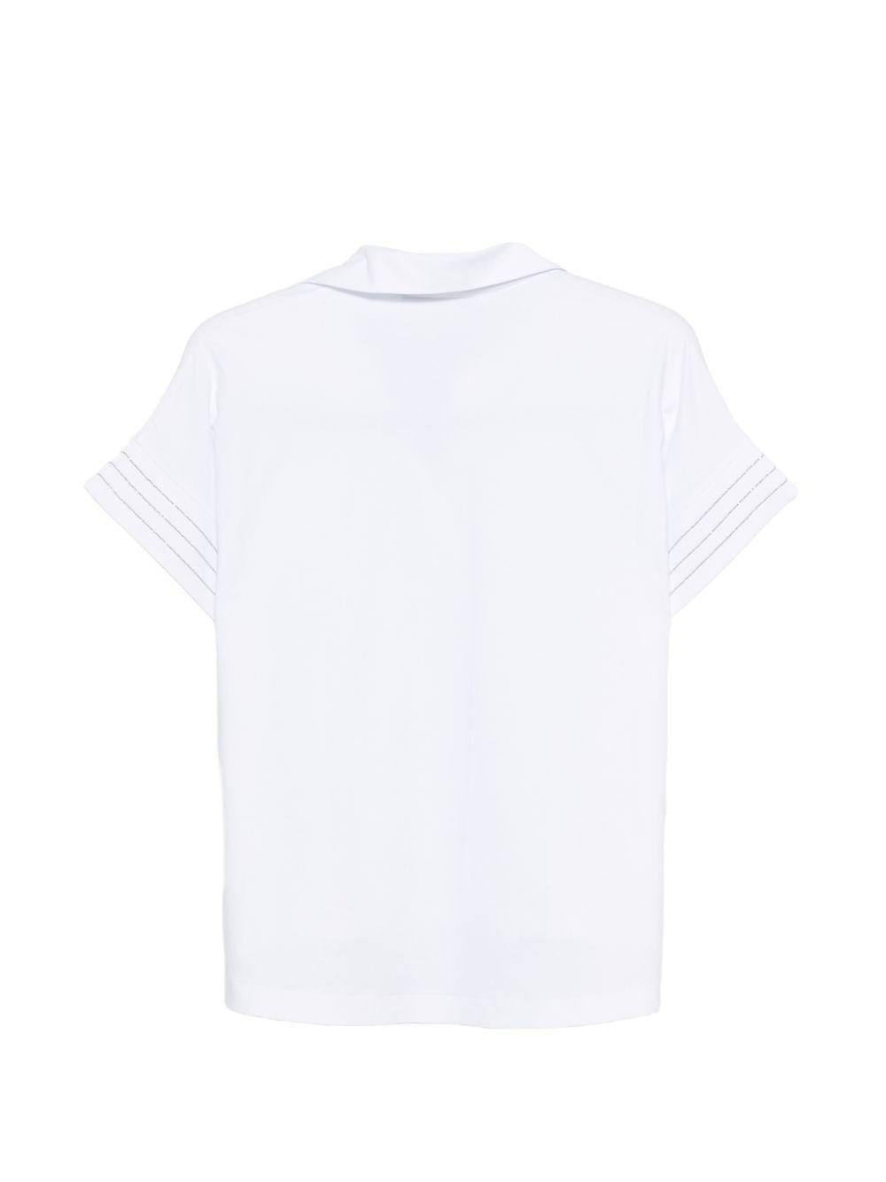 D EXTERIOR Polo in cotone elastticizzato bianco 