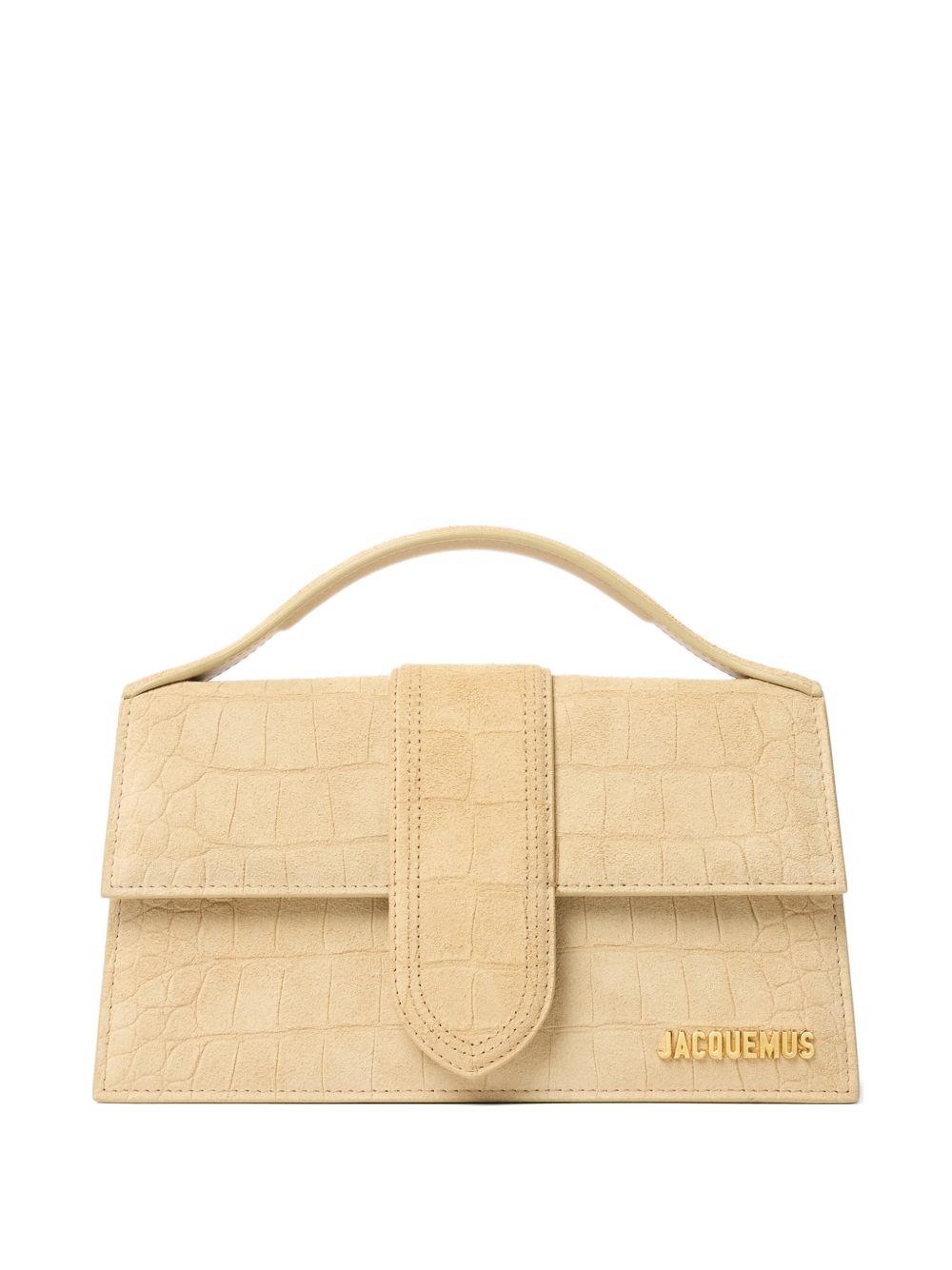 JACQUEMUS Borsa a mano Le Bambino grande in pelle effetto coccodrillo 