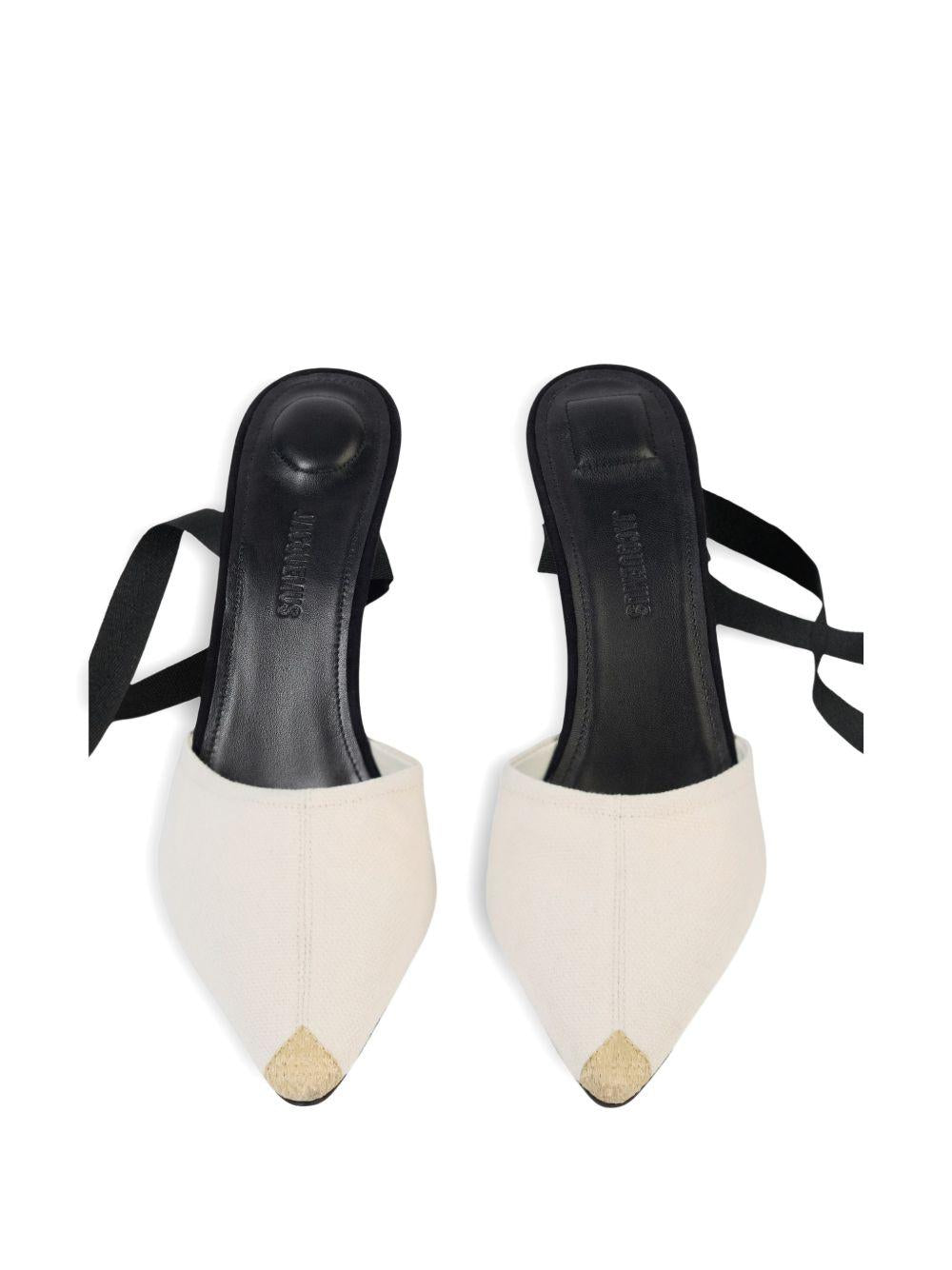 JACQUEMUS Espadrillas Alte con tacco bianche e nere 