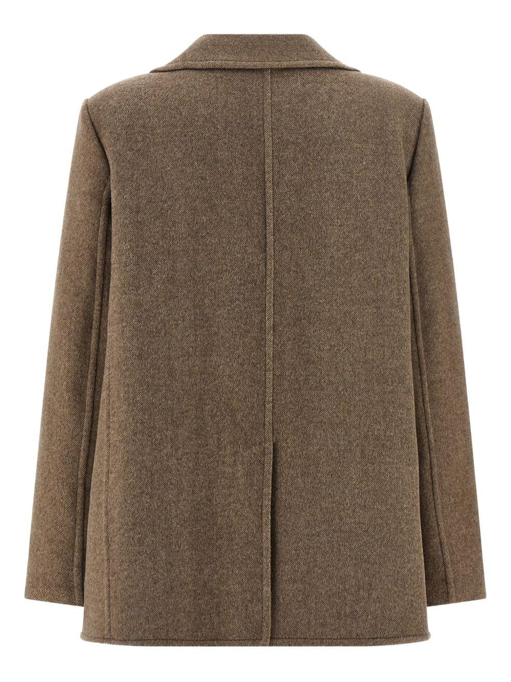 TORY BURCH Cappotto doppiopetto in lana marrone 