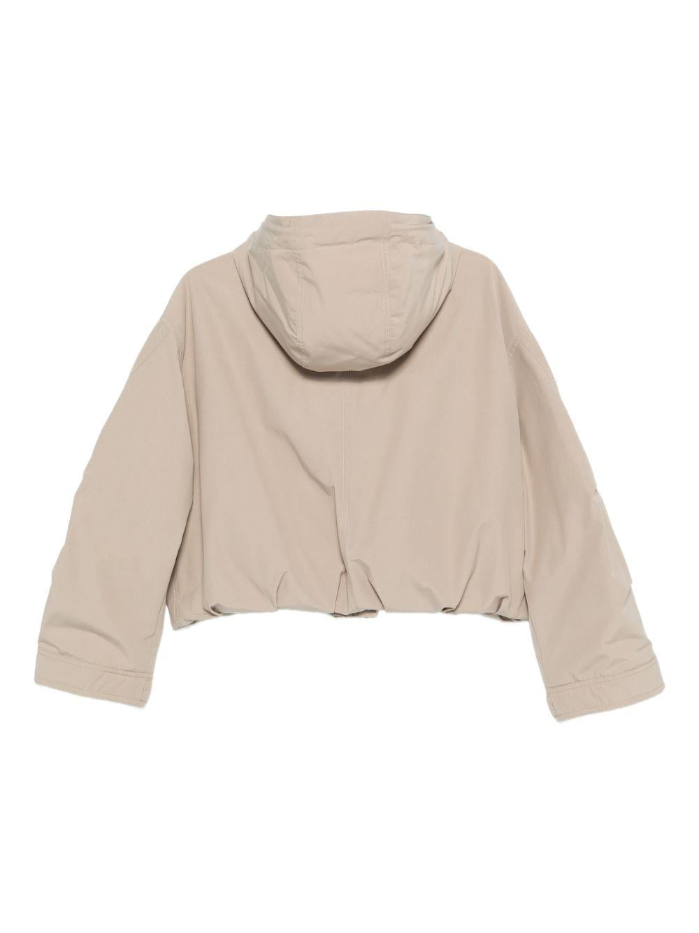 MONCLER Giacca impermeabile beige con cappuccio 