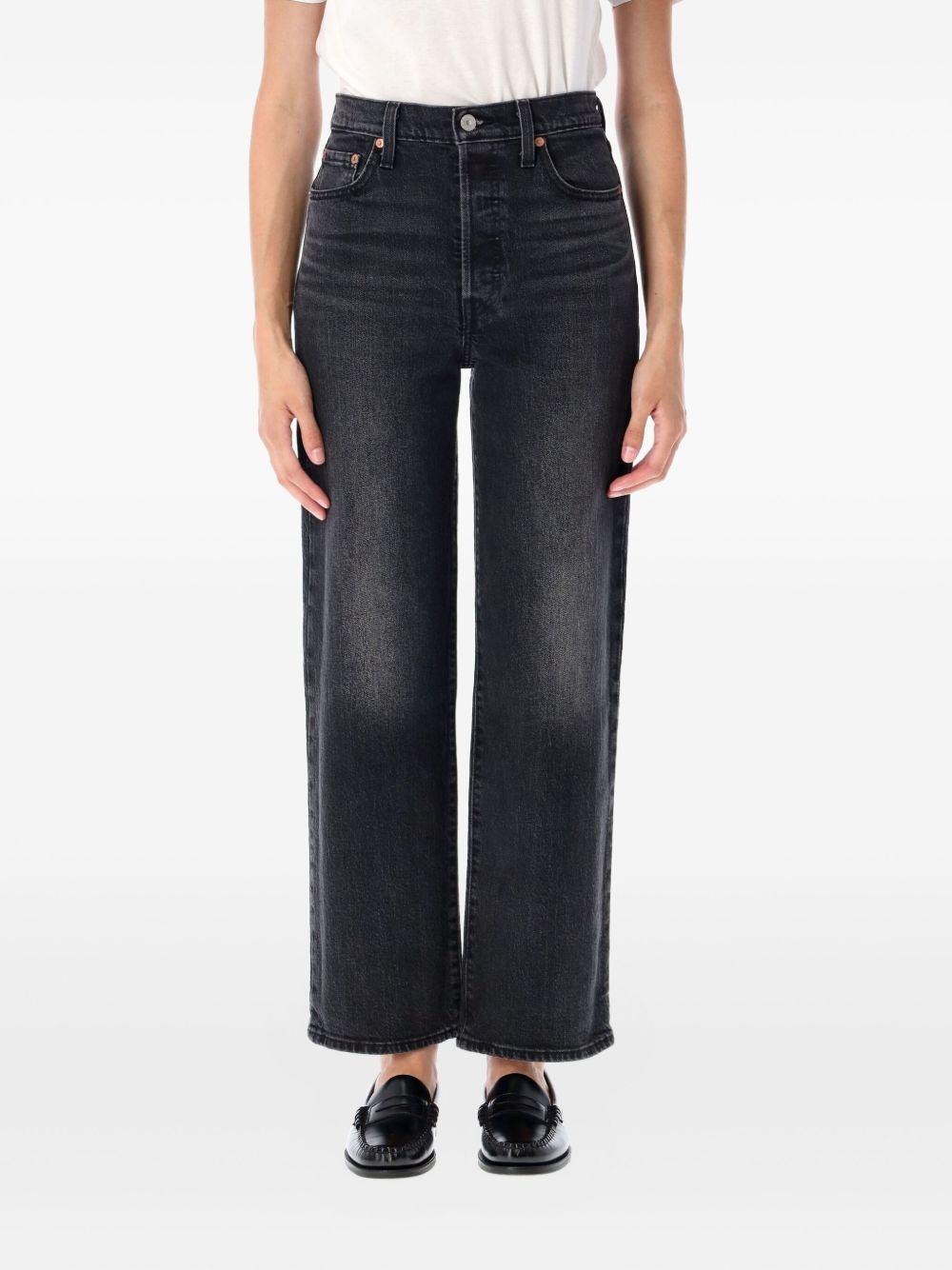 LEVIS Jeans Ribcage Straight in denim grigio antracite 