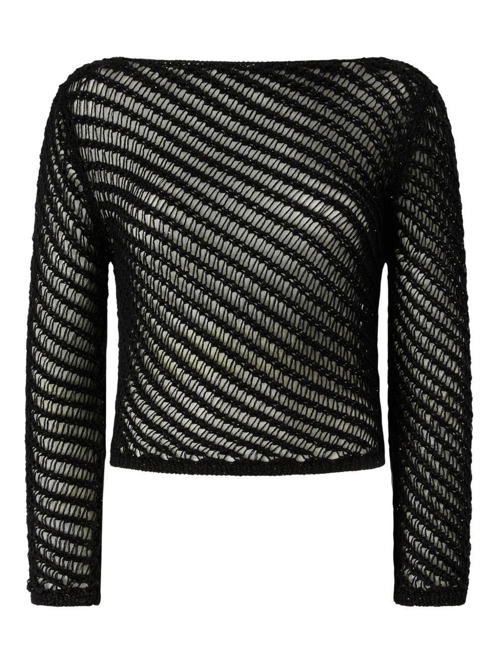 PINKO Maglia Faglia a rete nera 
