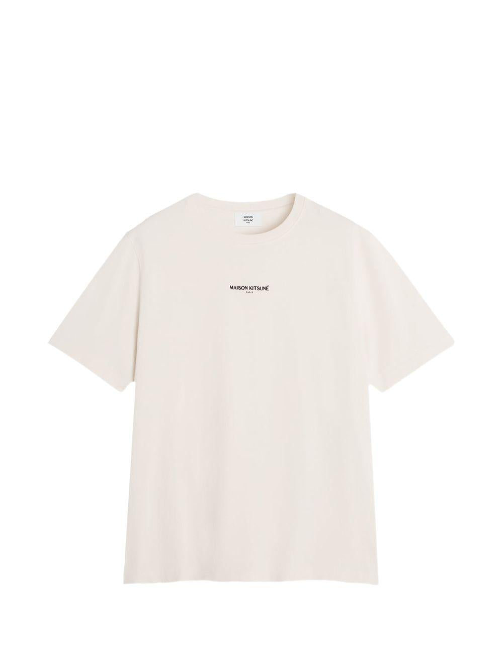 MAISON KITSUNE T-shirt beige con logo 