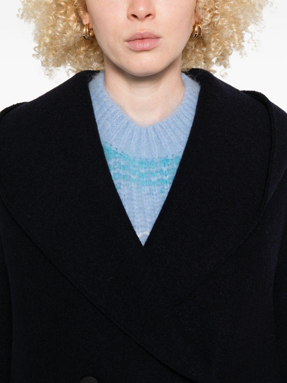 HARRIS WHARF LONDON Cappotto doppiopetto in lana blu 