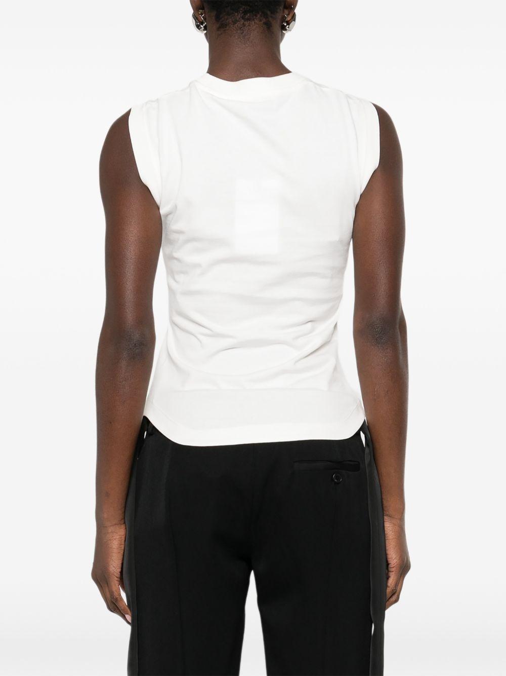THE ATTICO T-shirt in cotone bianco con logo nero 