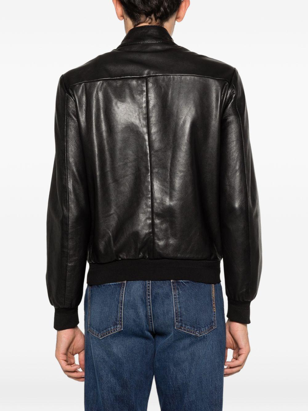 THE JACK AND JACKIE LEATHERS Giacca Elvis in pelle nera con zip 