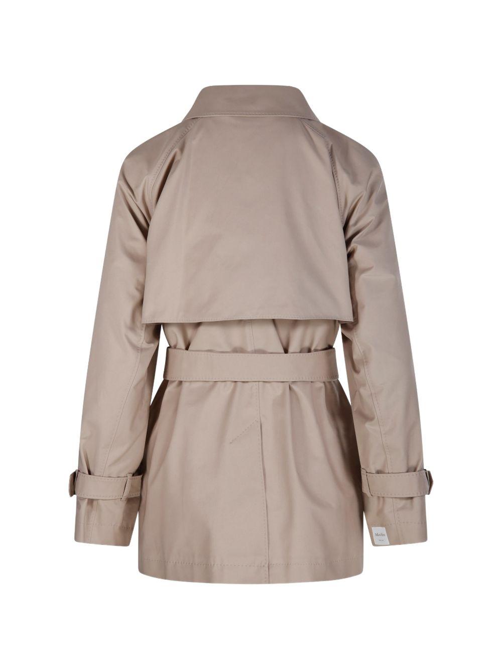 MAX MARA THE CUBE Trench Calle doppiopetto beige con cintura 