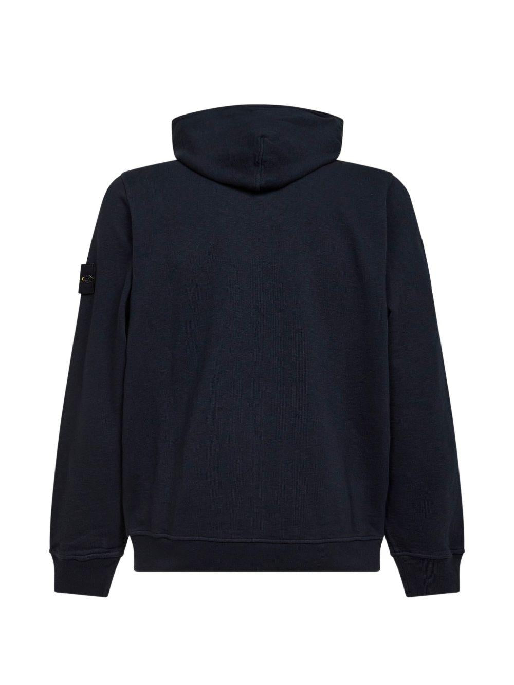 STONE ISLAND Felpa blu navy in cotone 