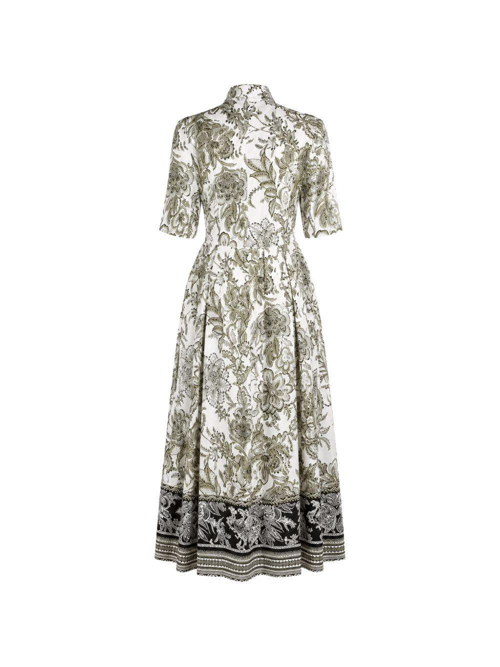 FAY Abito midi con stampa verde 