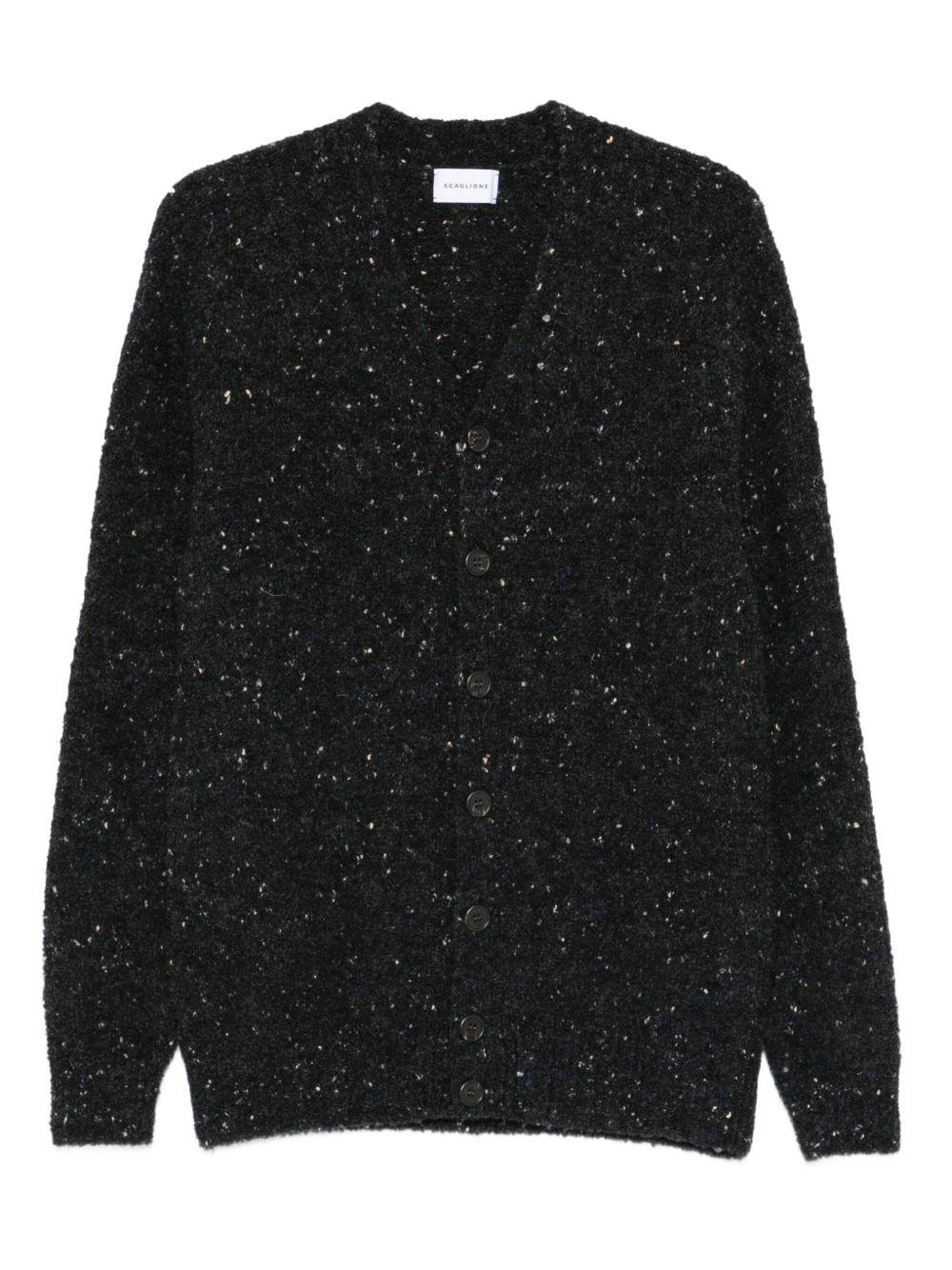 SCAGLIONE Cardigan in lana nero 
