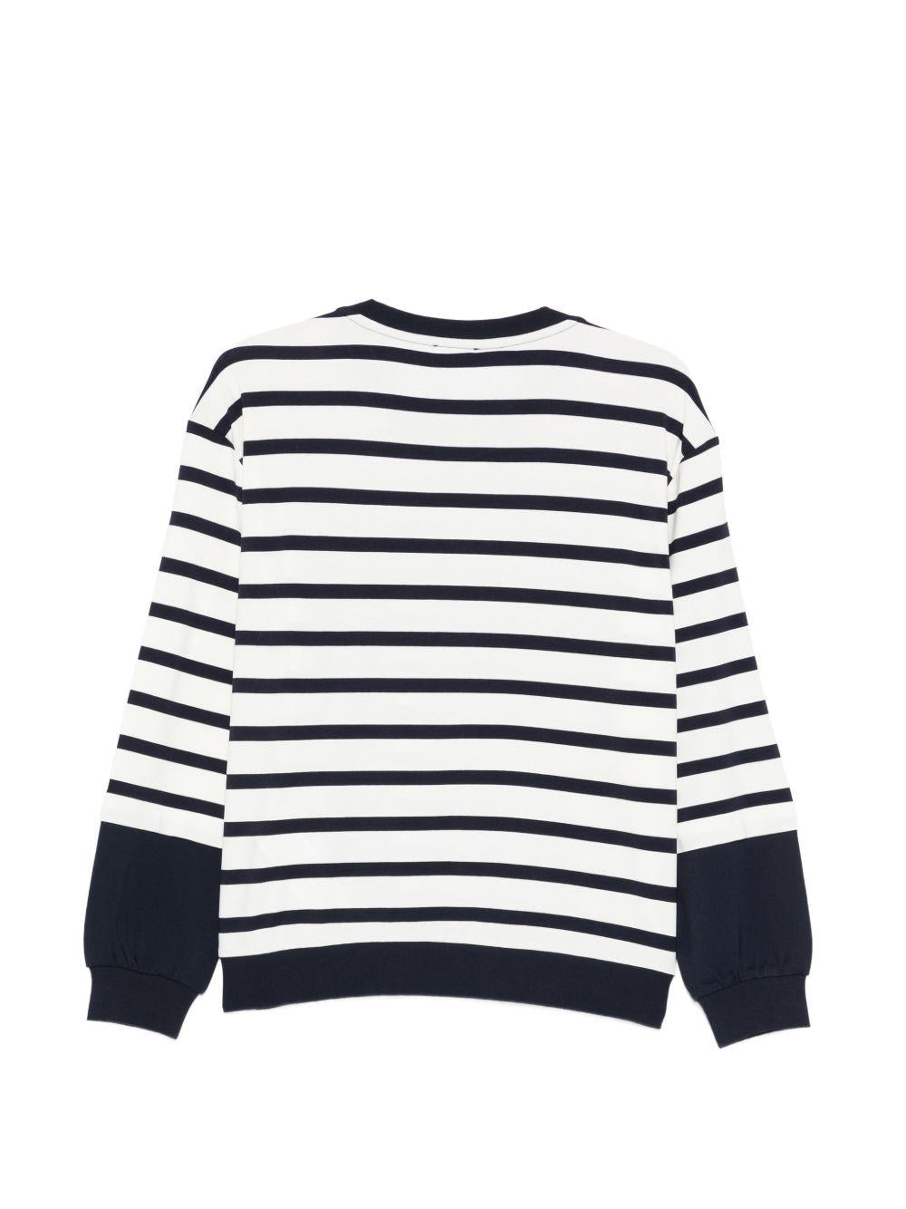LIUJO Maglia girocollo bianca a righe blu 