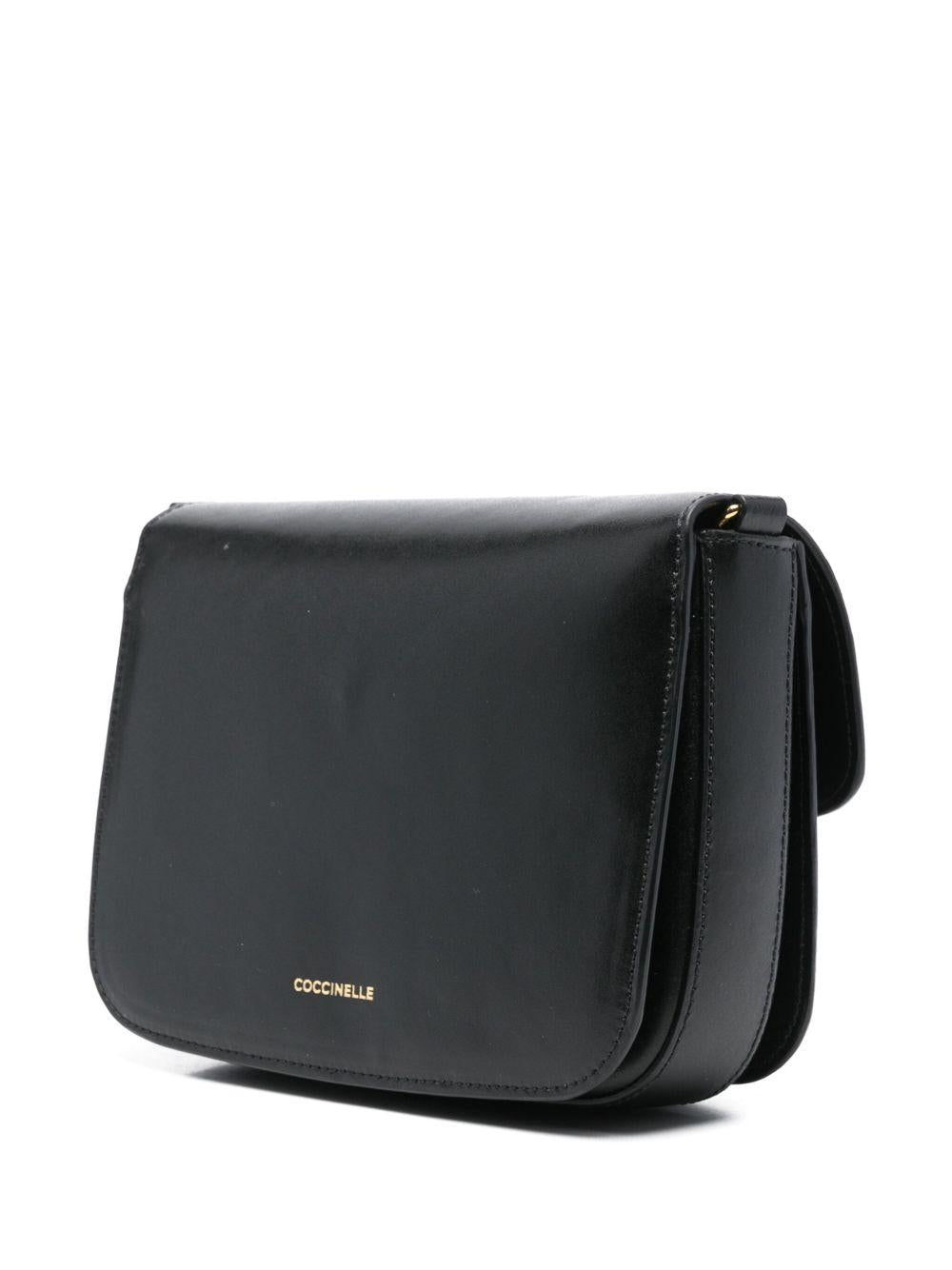 COCCINELLE Borsa a tracolla nera con patta 