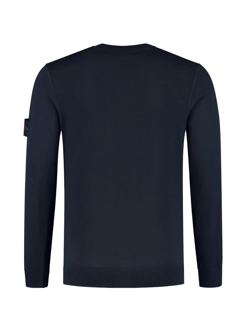 STONE ISLAND Maglia girocollo in lana vergine blu 