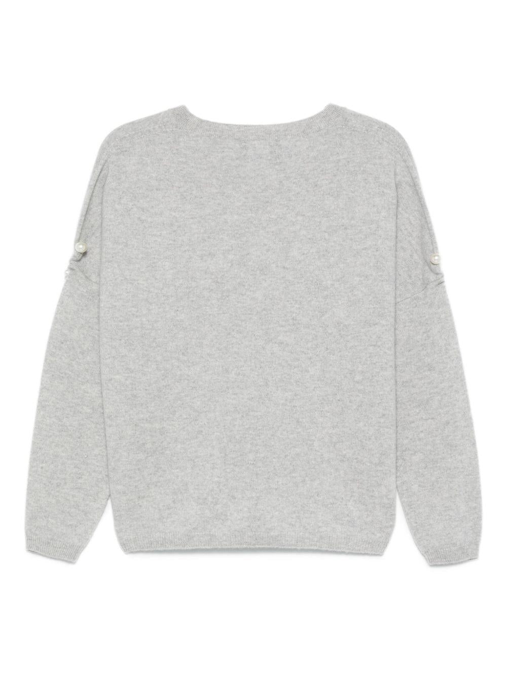 VANISE Maglia 'Penelope Grigio Chiaro' con scollo a V 