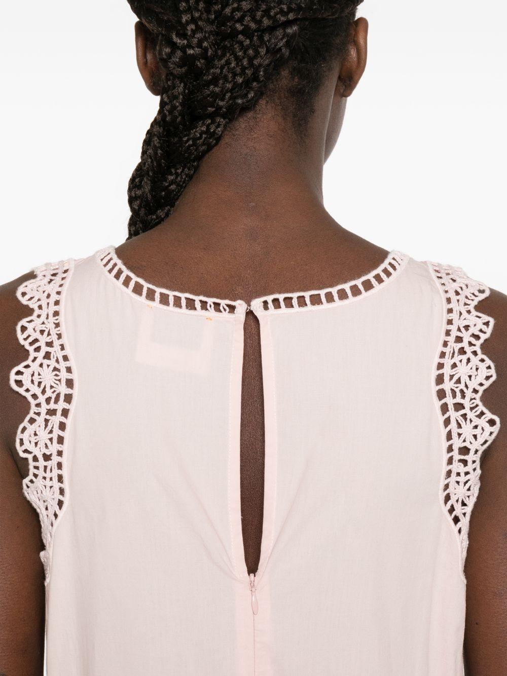FORTE FORTE Abito My Dress con ricami in pizzo in cotone rosa 