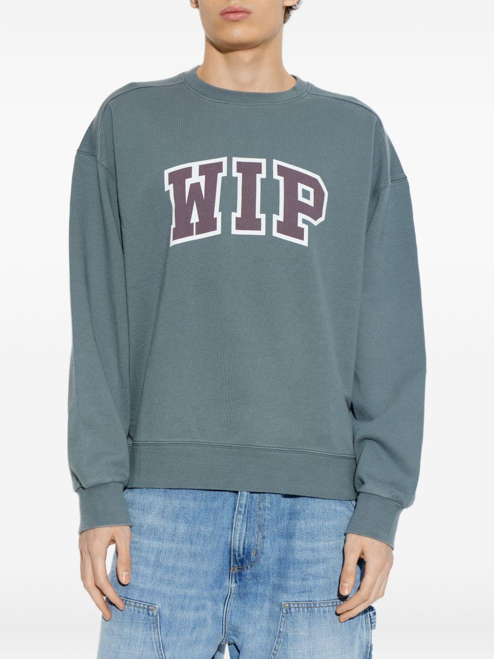 CARHARTT WIP Felpa in cotone verde girocollo con logo 