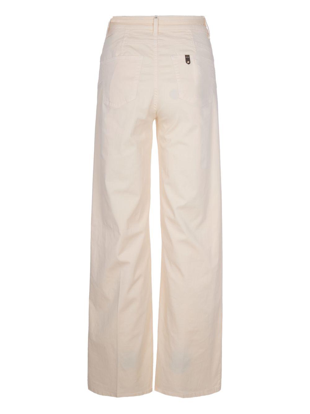 LIUJO Jeans color panna con fibbia dorata 