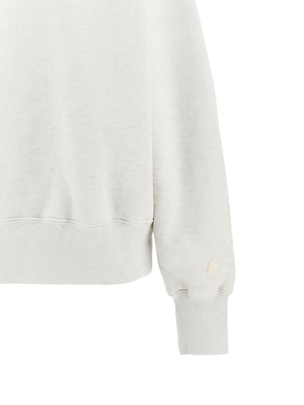 GOLDEN GOOSE Felpa girocollo in cotone grigio 