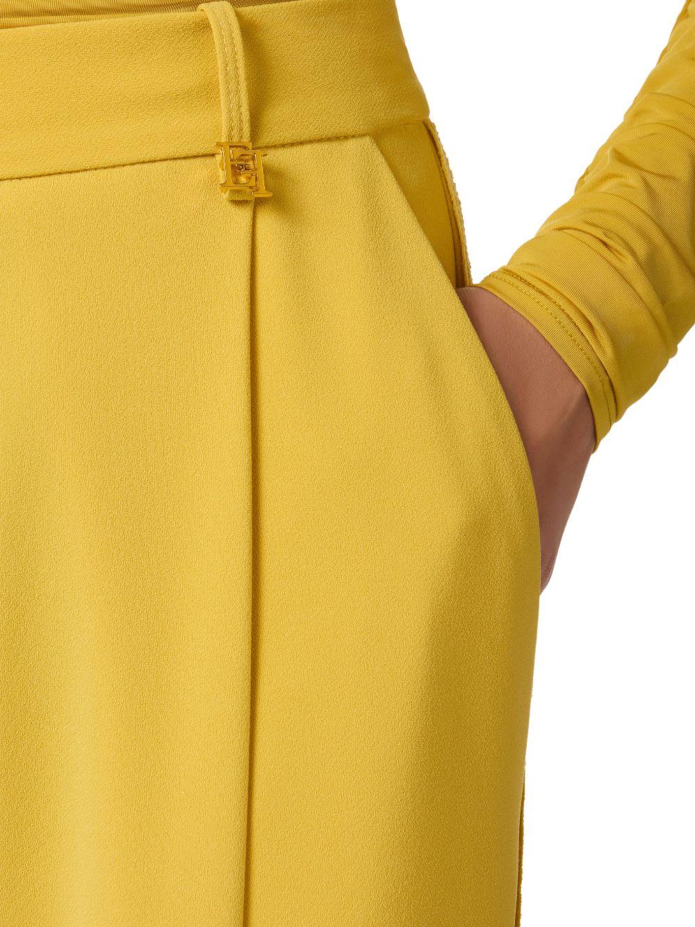 ELISABETTA FRANCHI Pantaloni sartoriali in tessuto giallo 