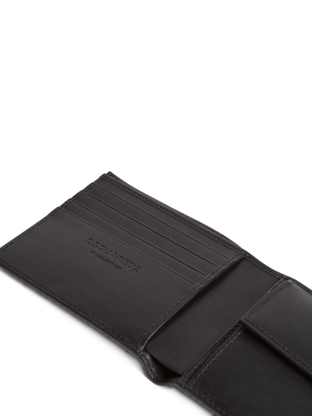 DSQUARED2 Portafoglio bi-fold nero con logo 