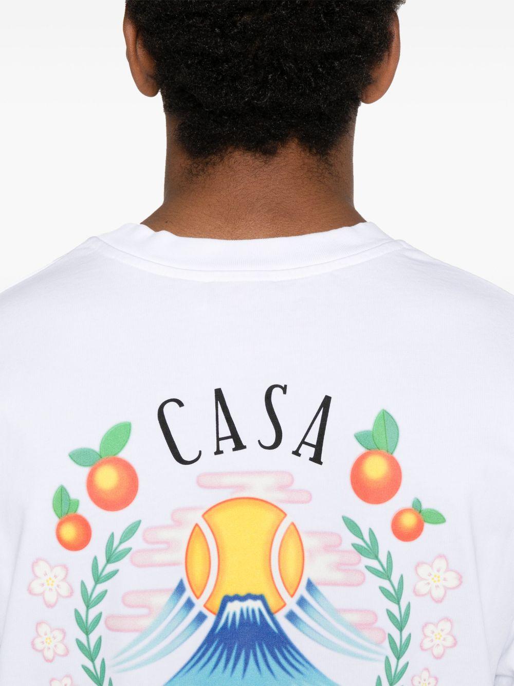 CASABLANCA T-shirt 'Casa Way' in cotone bianco con stampa 