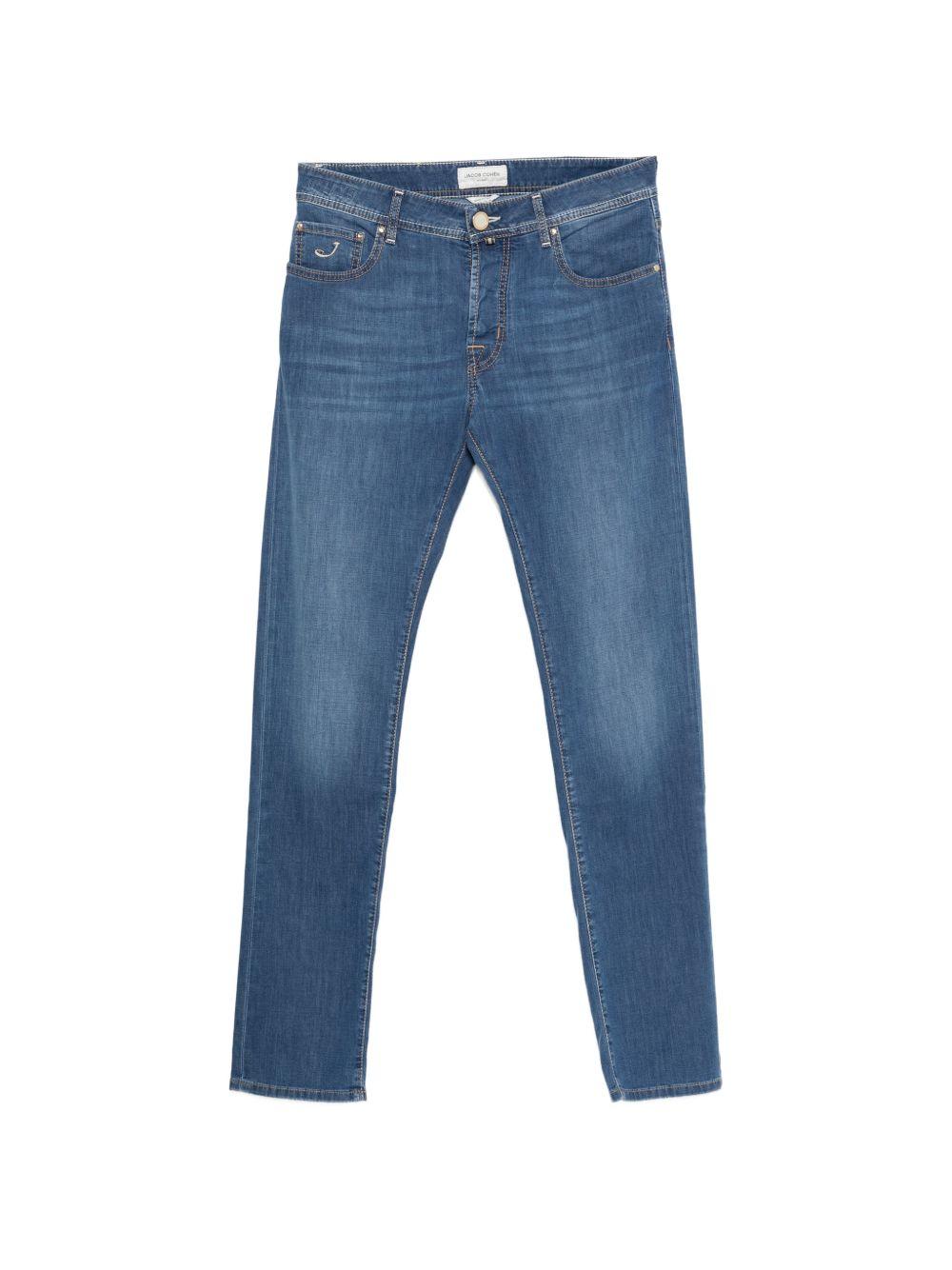 JACOB COHEN Jeans skinny in blu denim con fazzoletto 