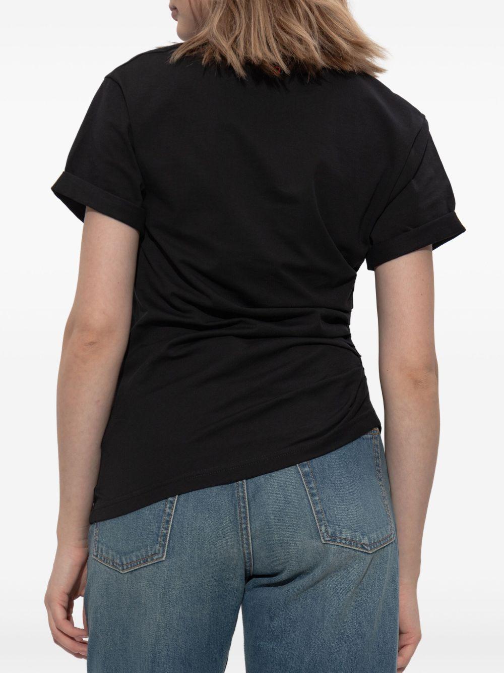 VICTORIA BECKHAM T-shirt asimmetrica con ruches 