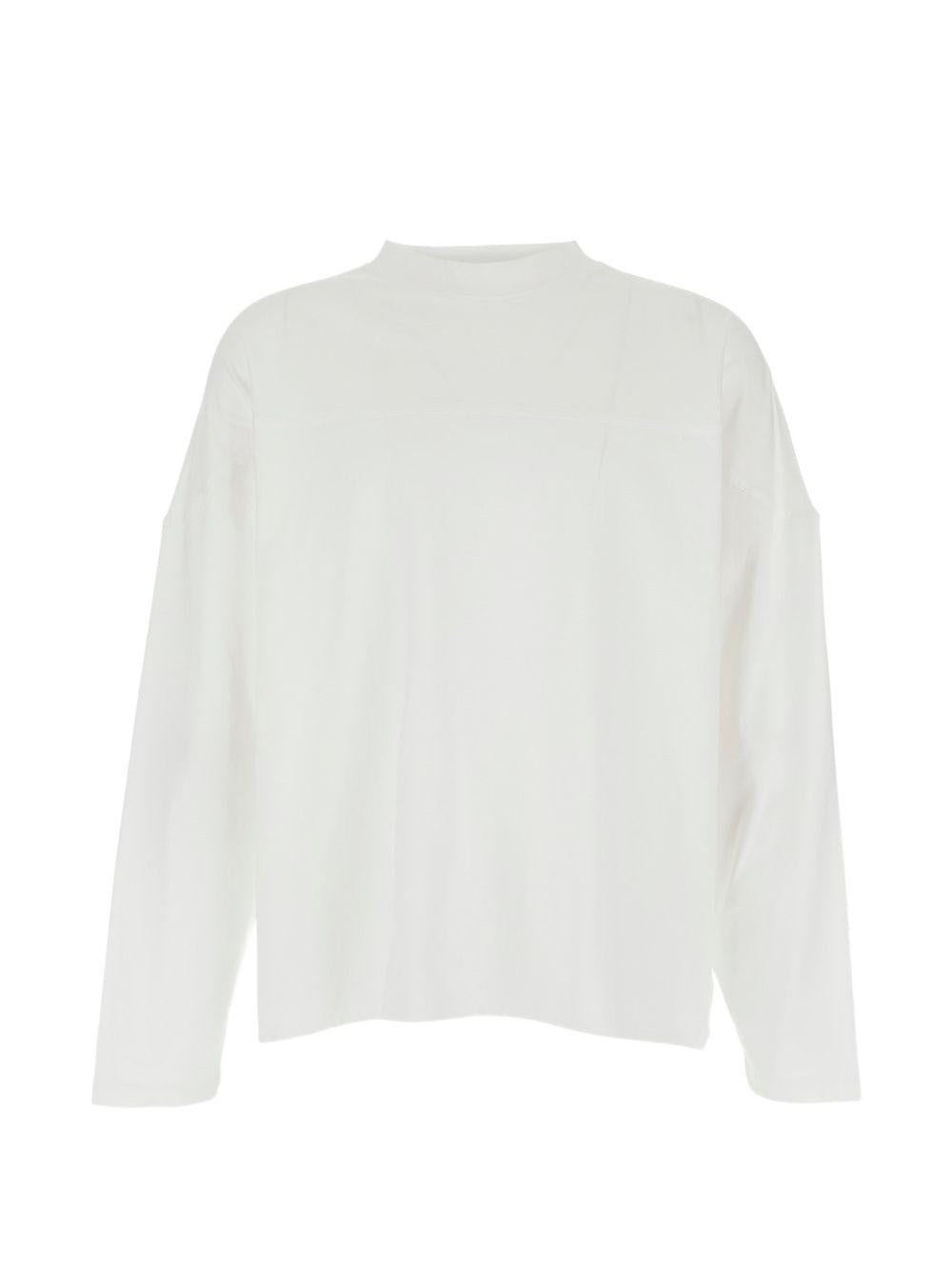 JACQUEMUS T-shirt Atelier bianca a maniche lunghe con logo 