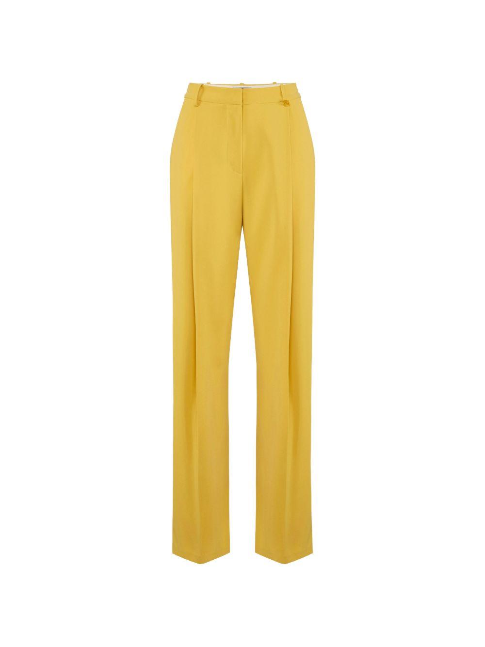 ELISABETTA FRANCHI Pantaloni sartoriali in tessuto giallo 