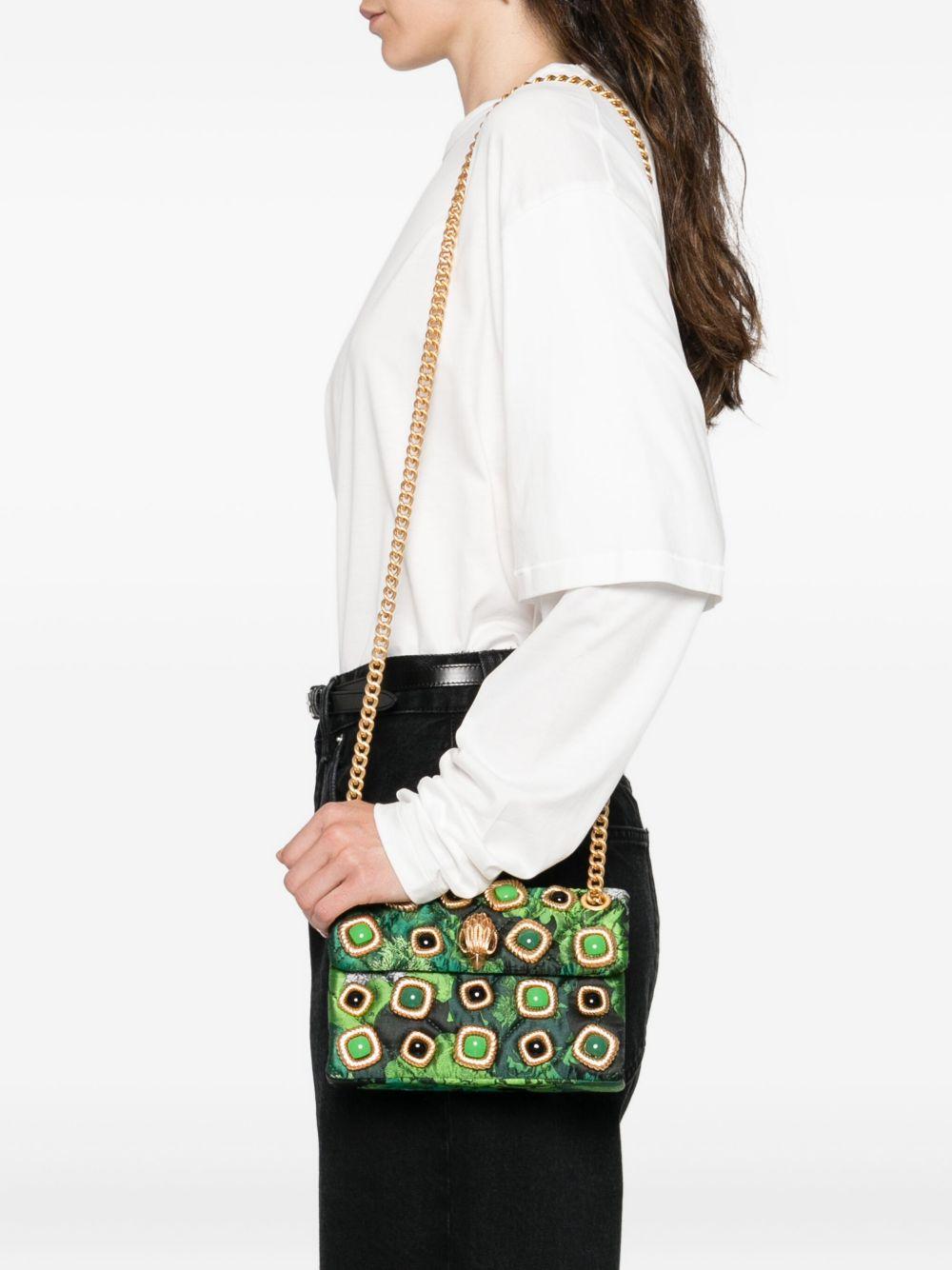 KURT GEIGER Borsa mini 'Kensington' in pelle verde con inserti metallici 