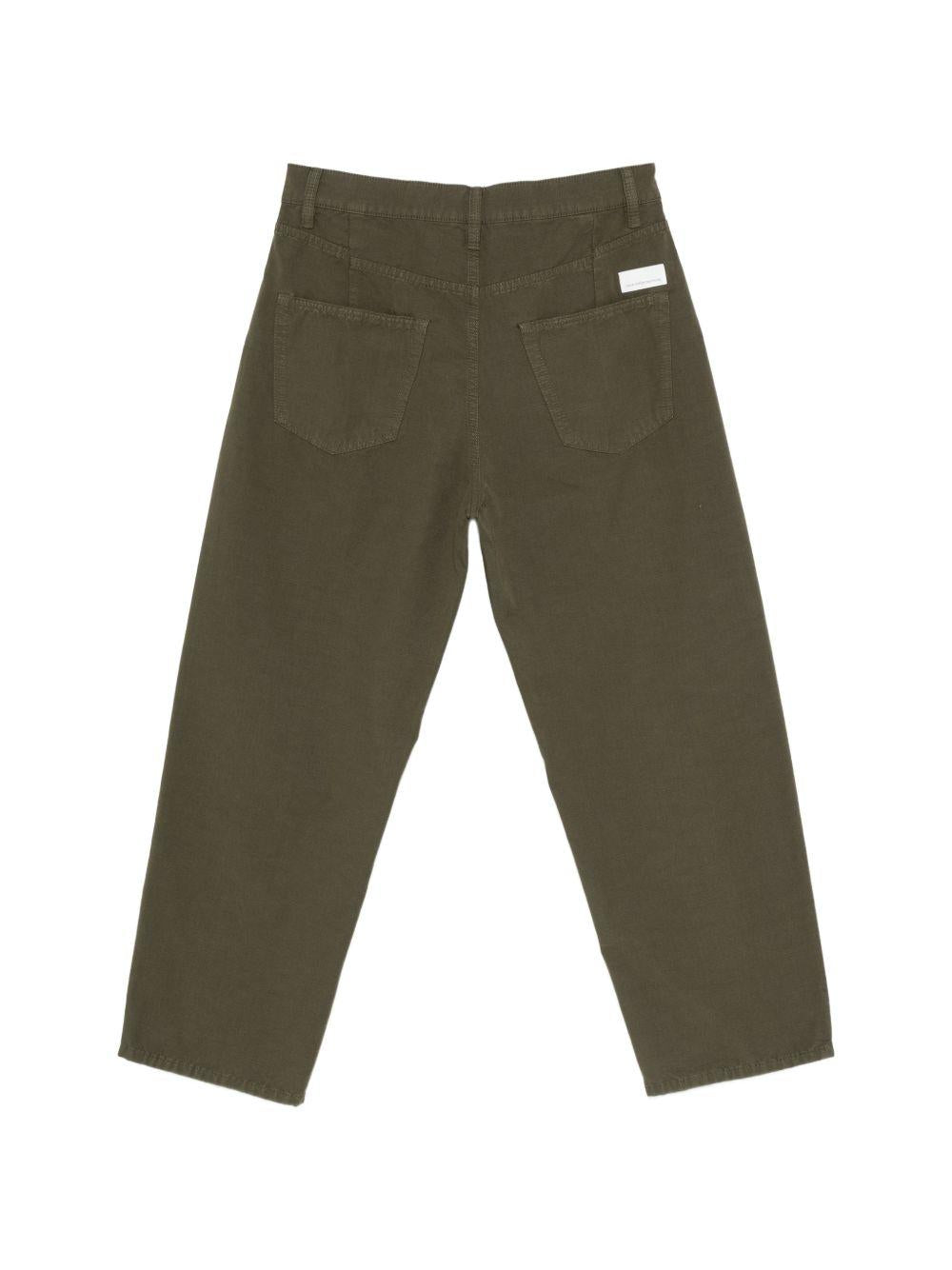 NINE IN THE MORNING Pantaloni Albert in cotone verde scuro 