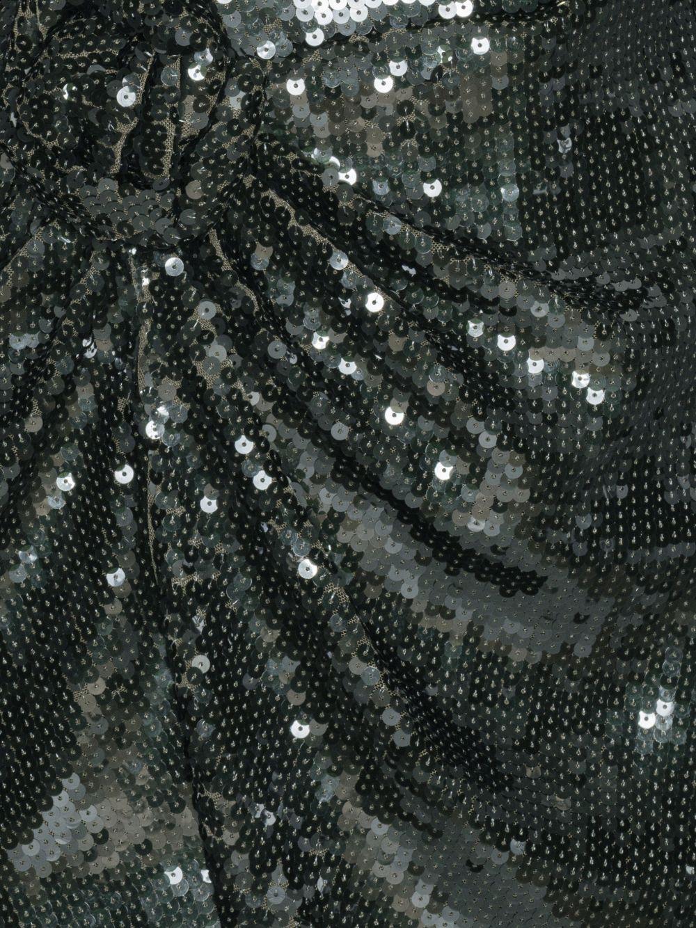 ROTATE Mini abito con paillettes verde petrolio 