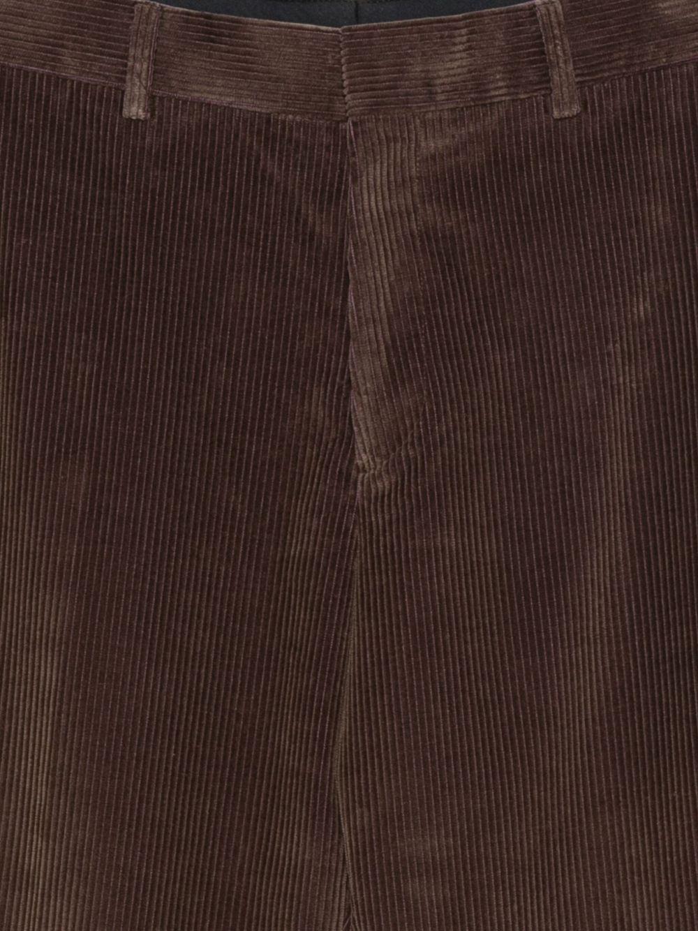 PAUL SMITH Pantaloni casual in cotone marrone a costine e velluto 