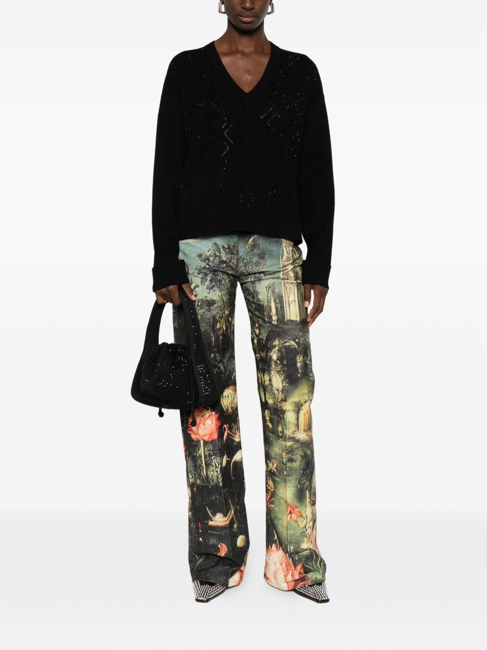 BLUGIRL Maglione con scollo V e motivo geometrico 