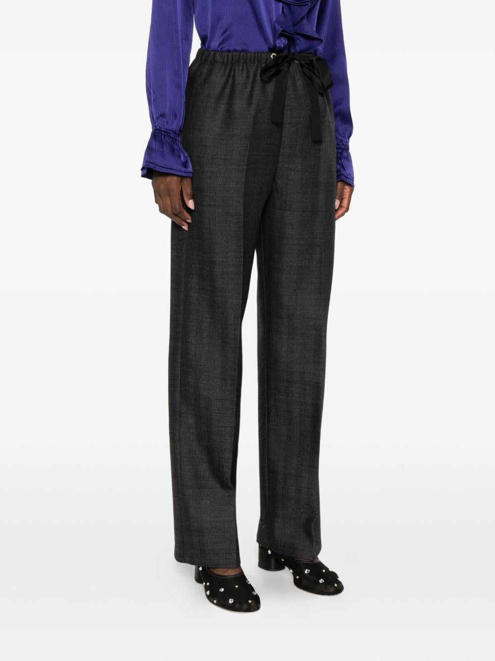 FORTE FORTE Pantaloni 'My Pants' in lana grigia con elastico 