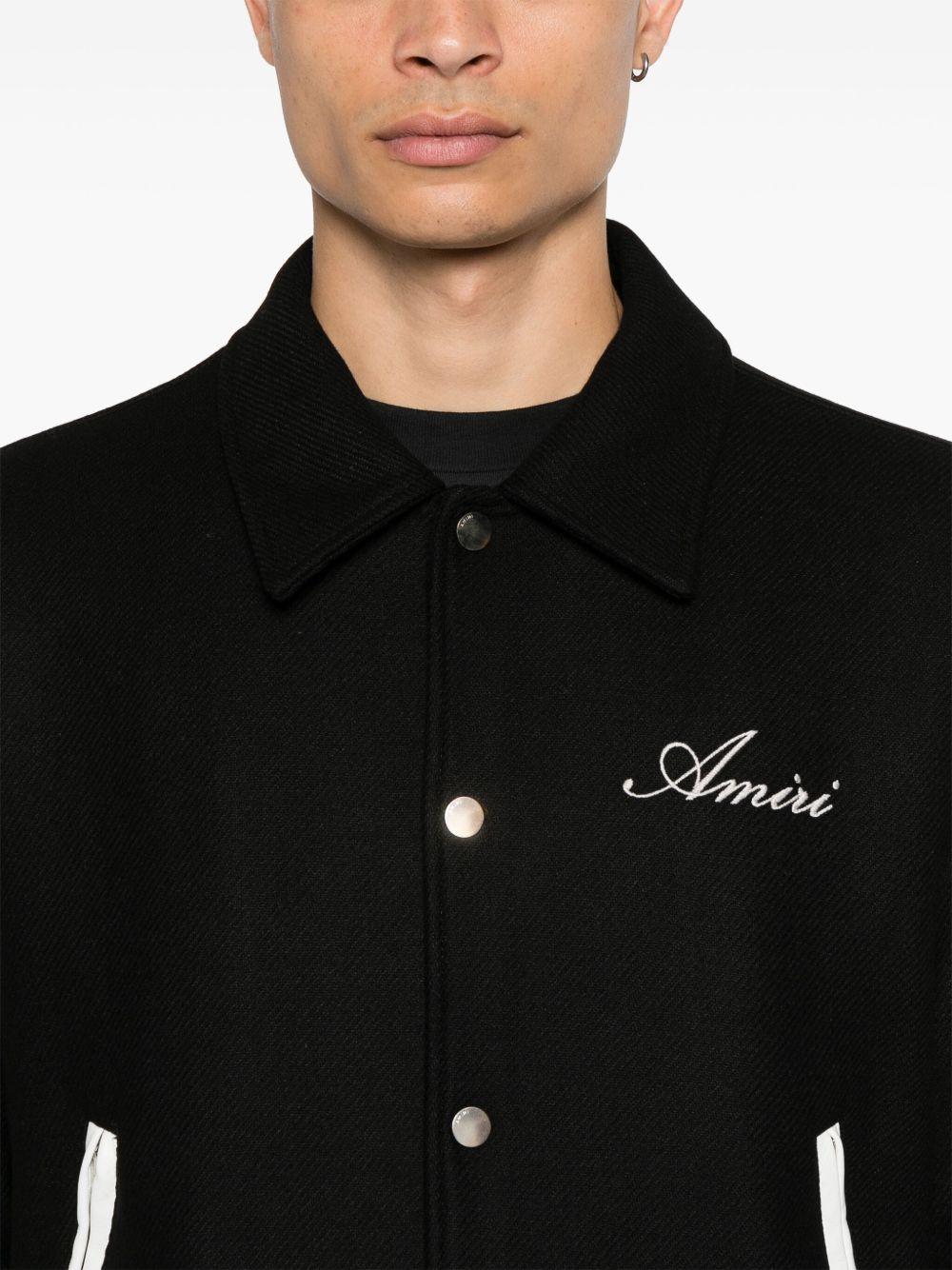 AMIRI Bomber Varsity Bones in lana con logo 