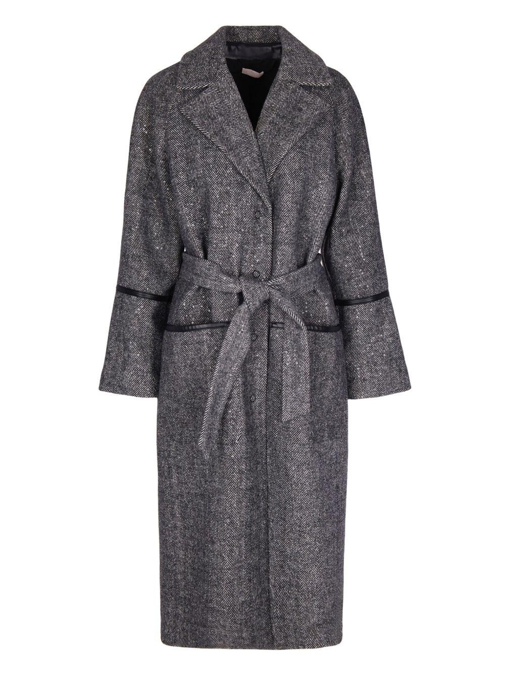 LIUJO Cappotto grigio con motivo spigato 