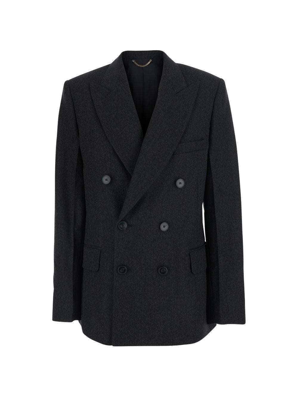 VICTORIA BECKHAM Blazer doppiopetto in lana con rever a lancia 