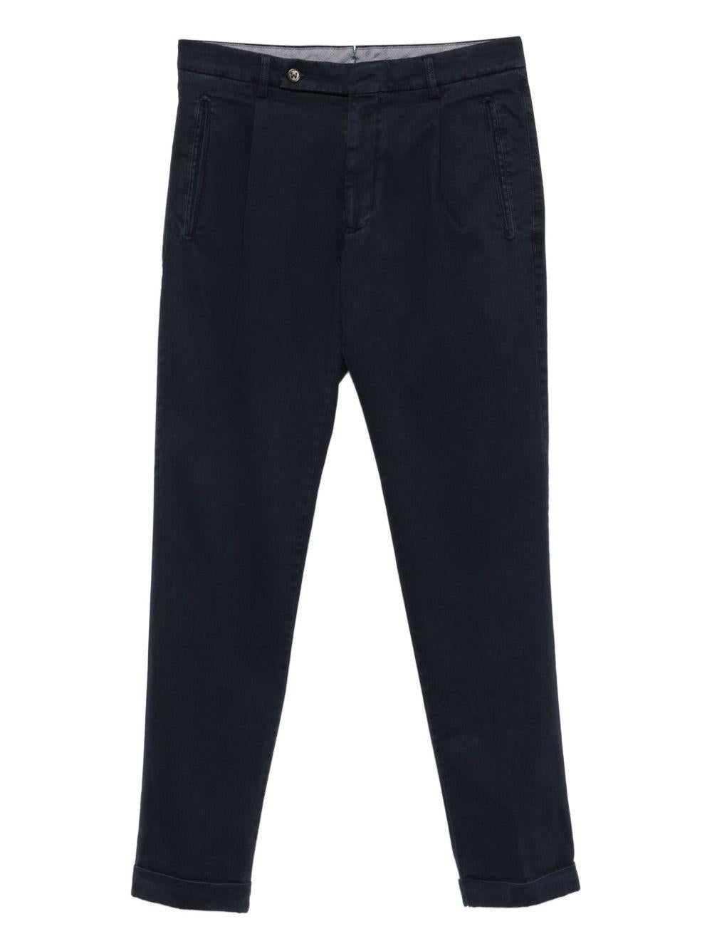 BERWICH Pantaloni blu navy in cotone elasticizzato 