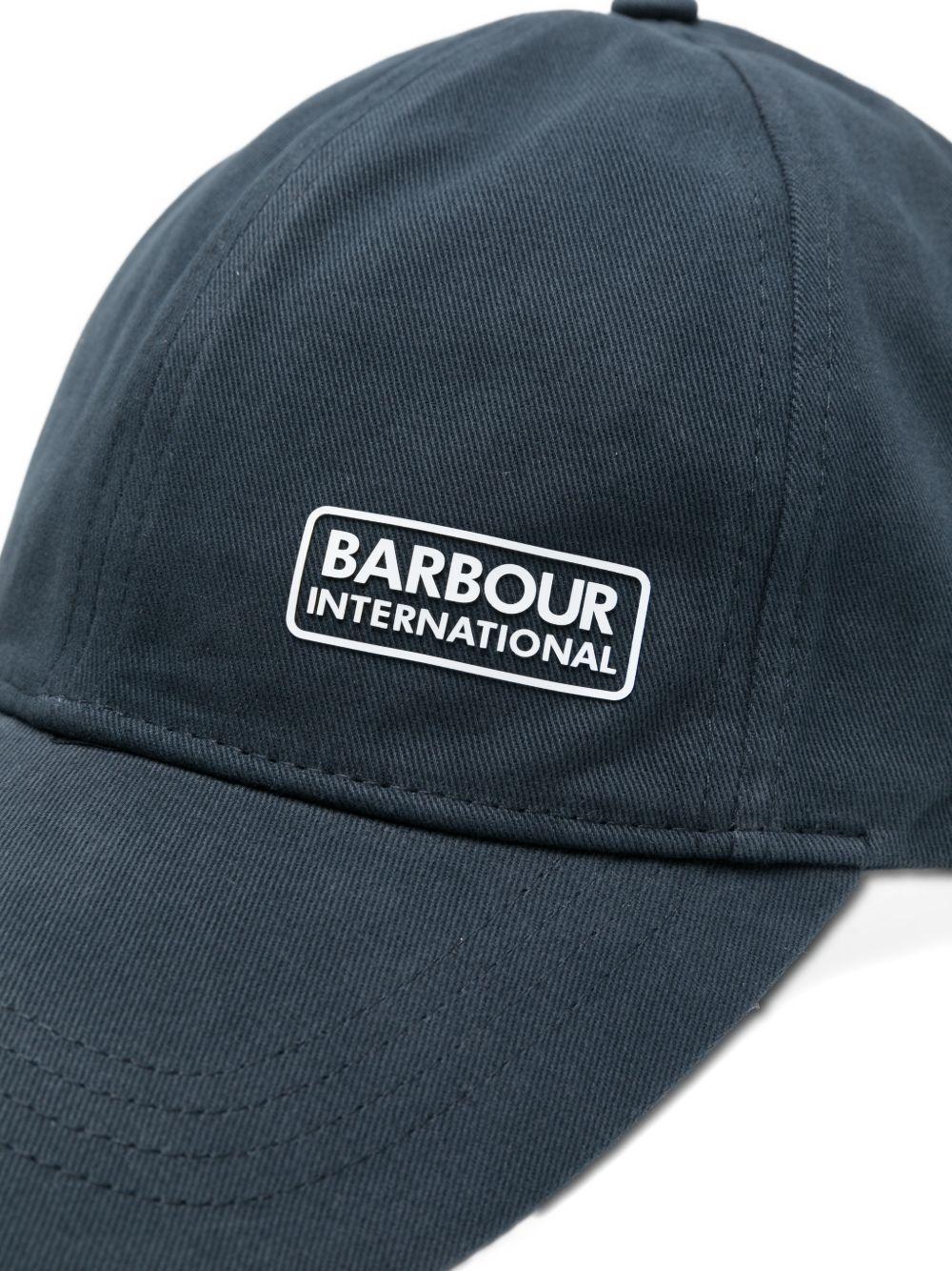 BARBOUR Cappello da baseball blu in cotone con logo 