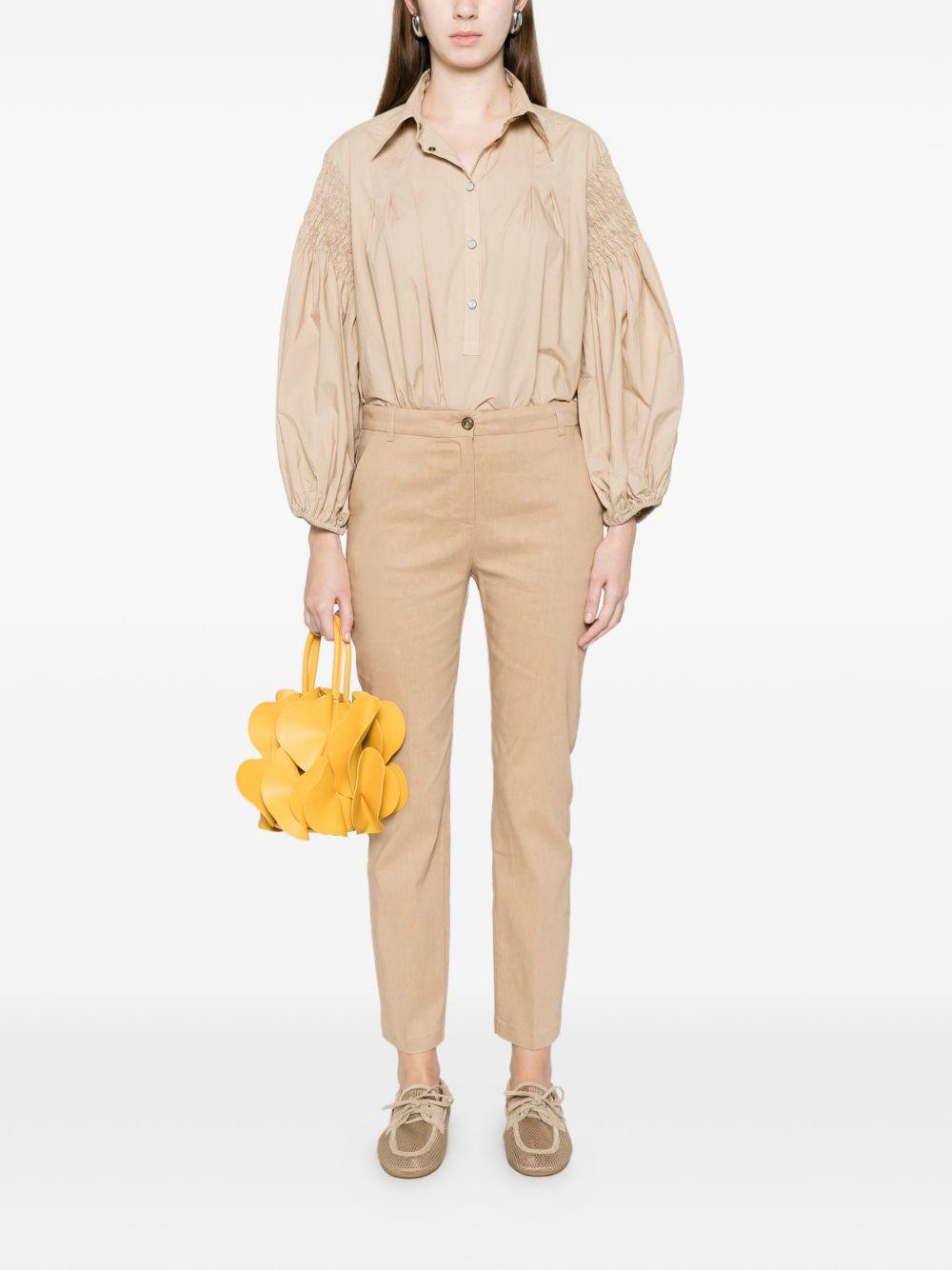 PINKO Camicia beige Bouquet con chiusura a bottoni 