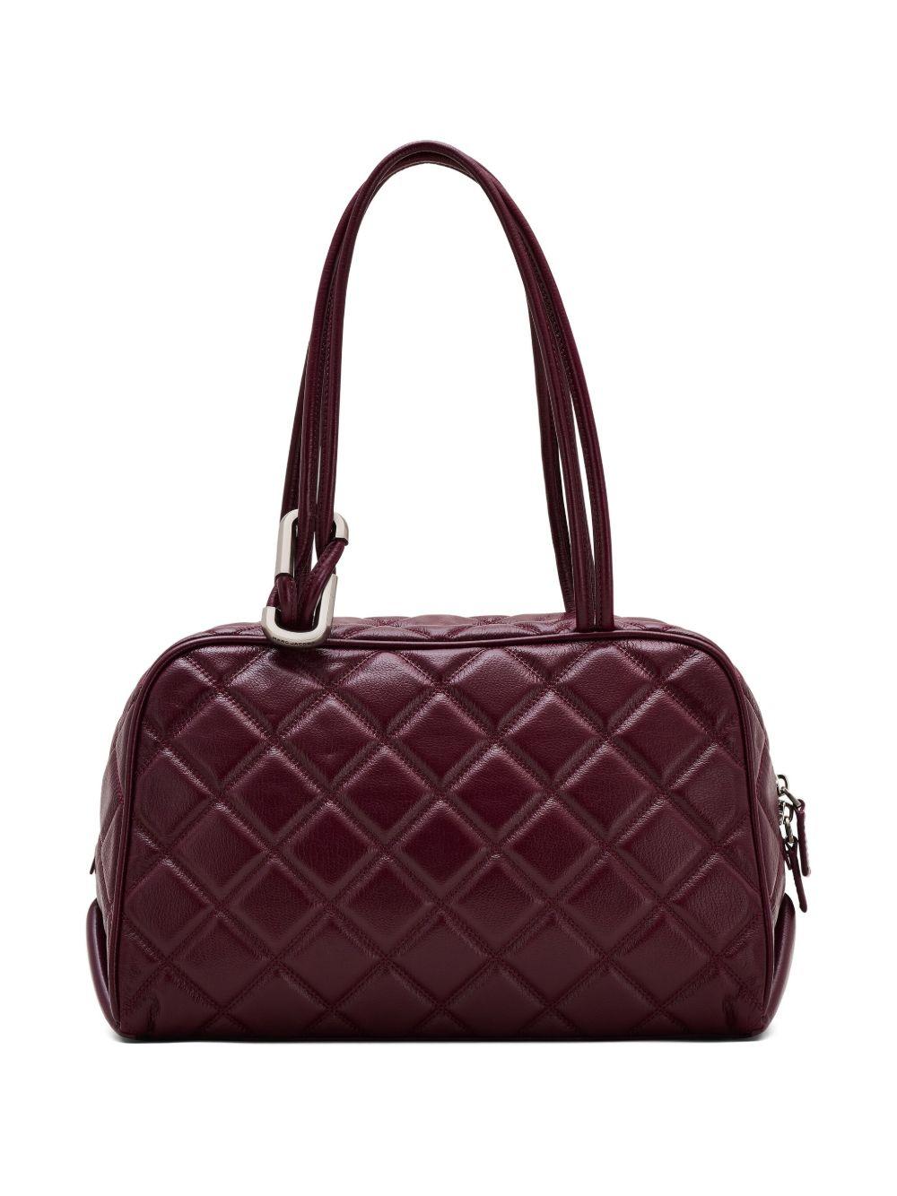 MARC JACOBS Borsa The Quilted Leather Dual Satchel bordeaux 