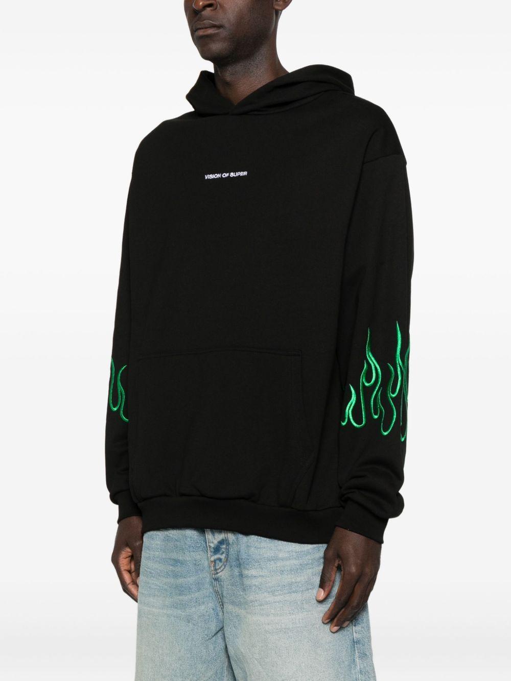 VISION OF SUPER Felpa nera con  fiamma sulle maniche 