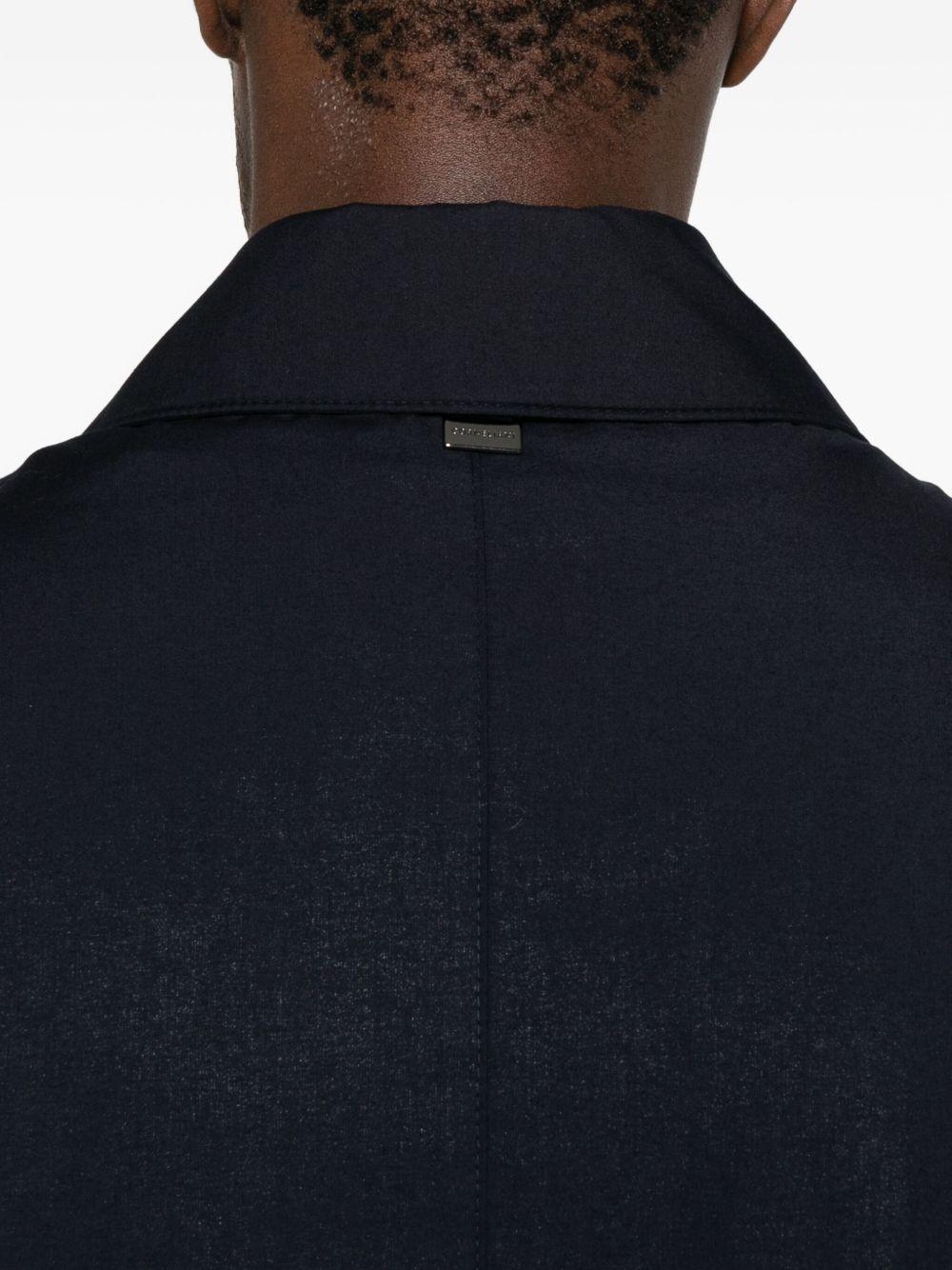 CORNELIANI Trench nero con abbottonatura frontale 