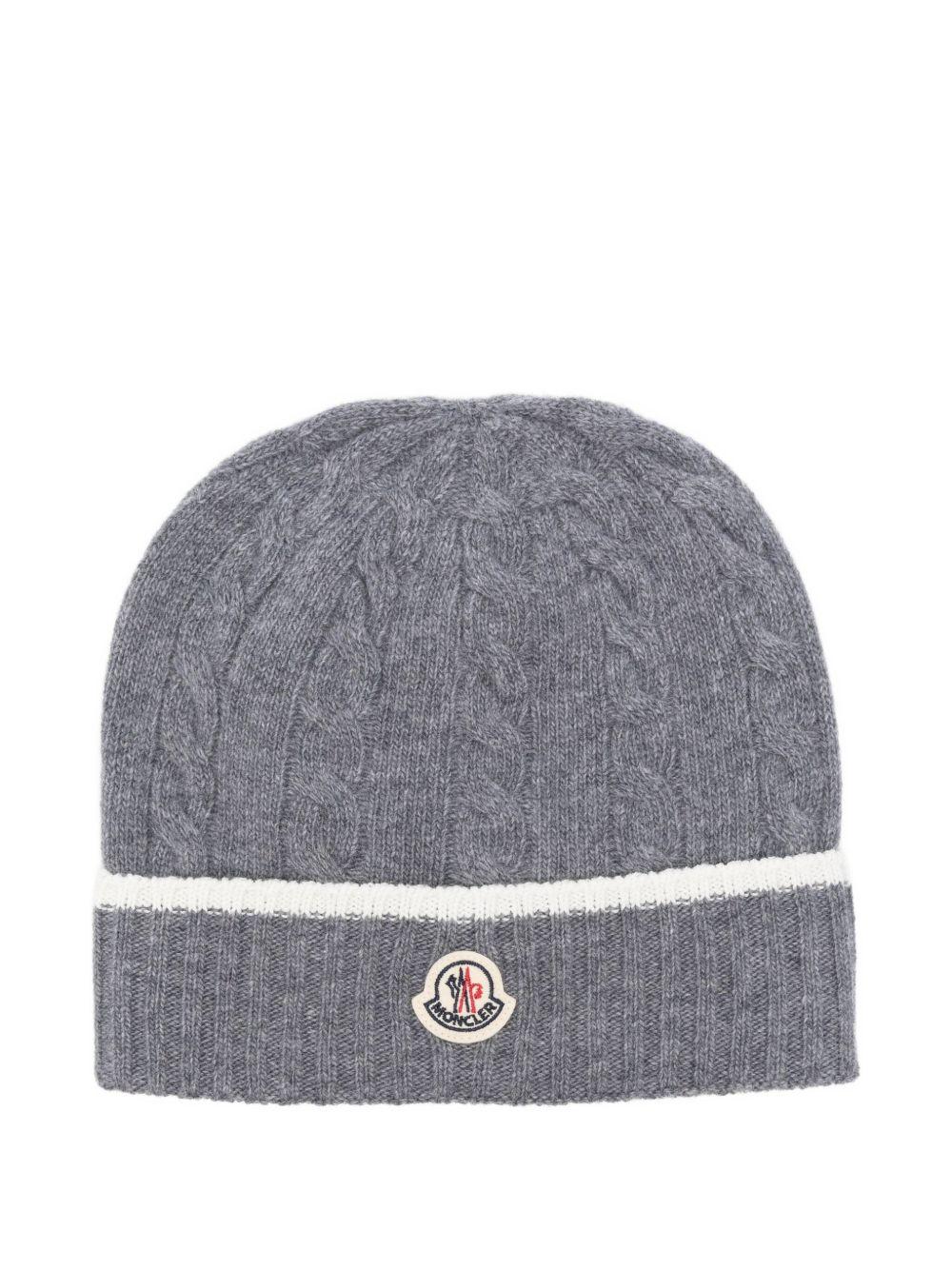 MONCLER Berretto in lana con logo 