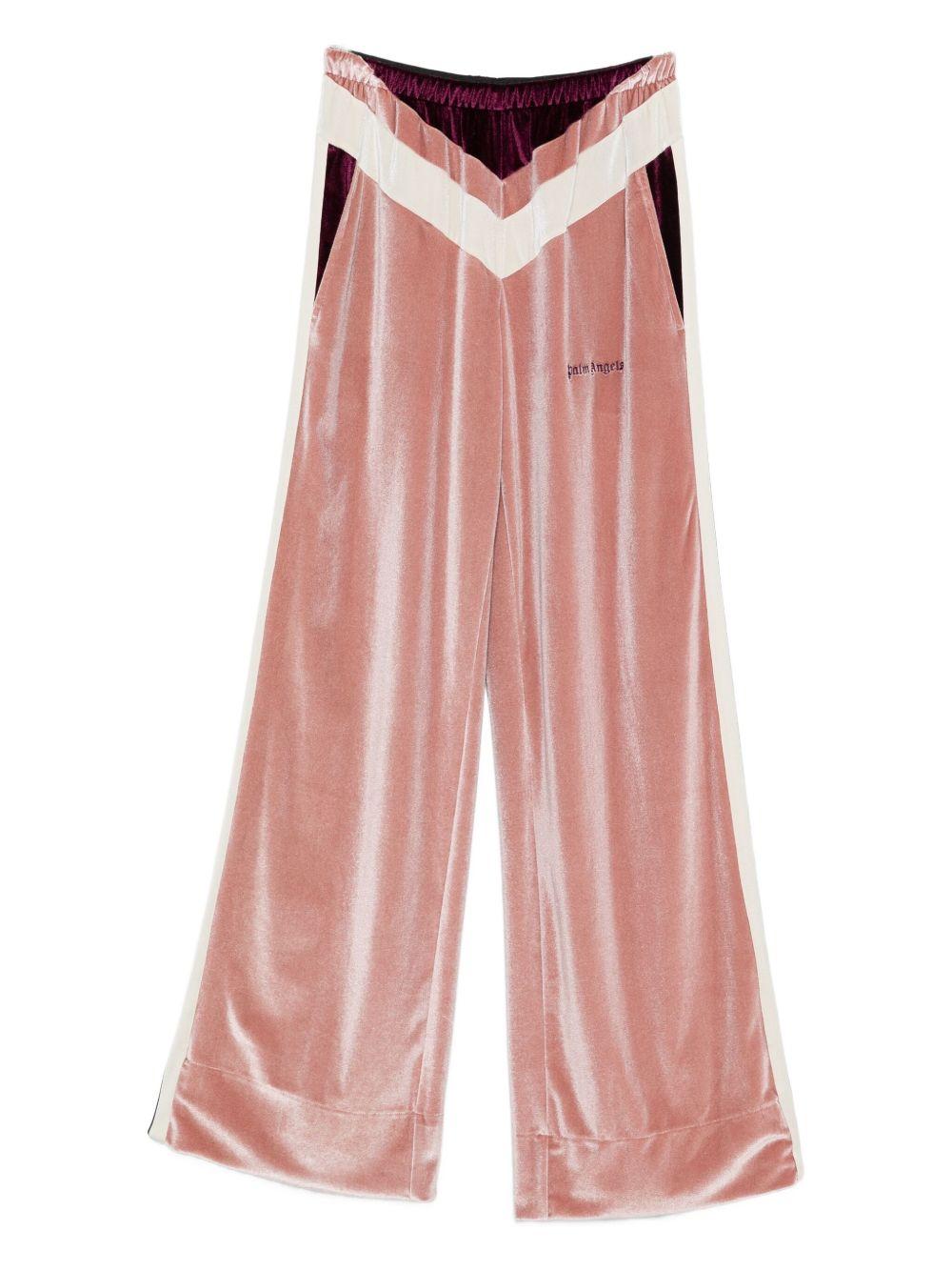 PALM ANGELS Pantaloni sportivi rosa in ciniglia 