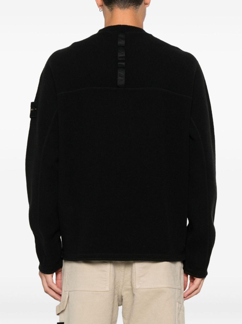 STONE ISLAND Maglia nera in cotone organico 